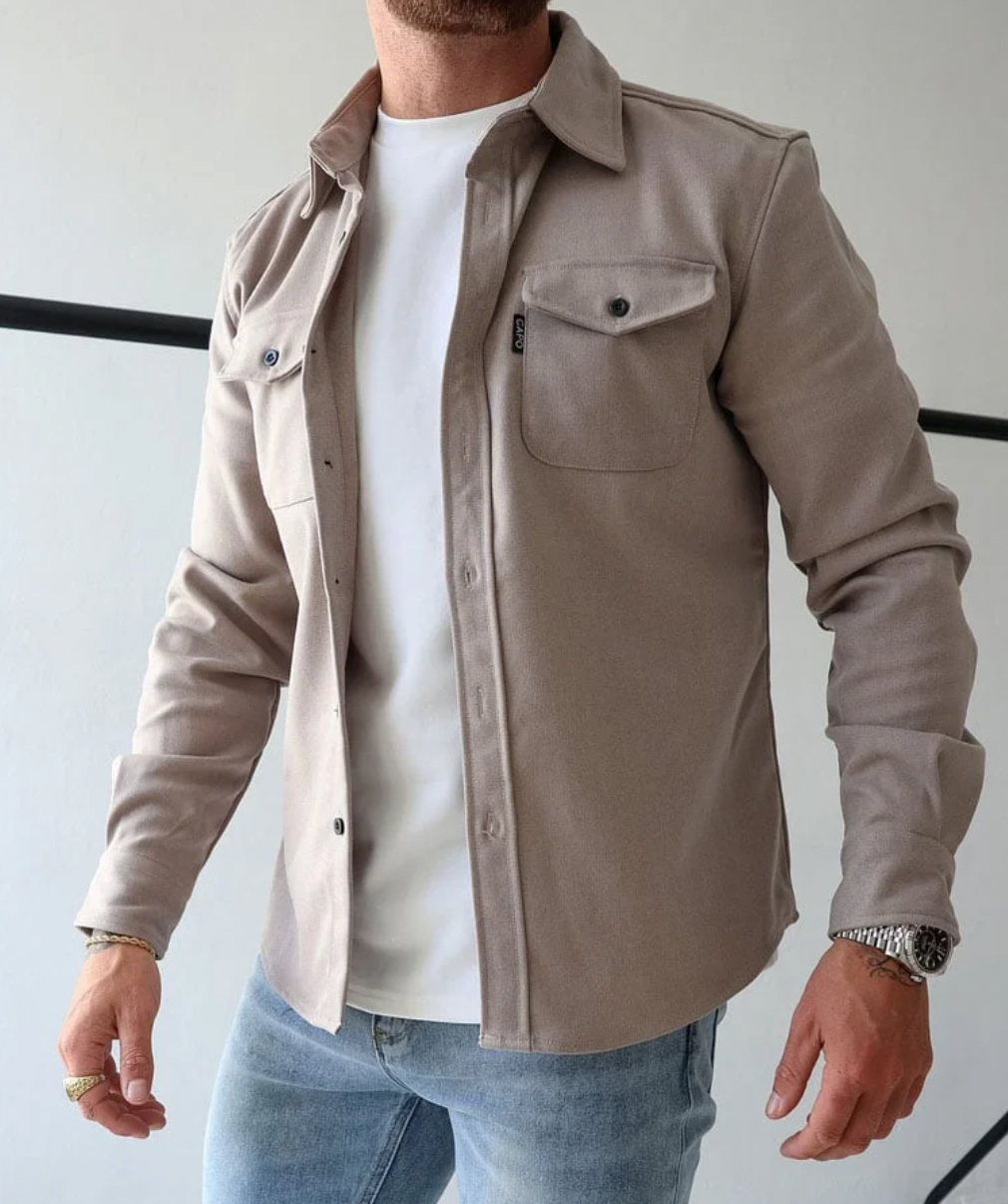 Men's Shirt Jacket with Chest Pockets