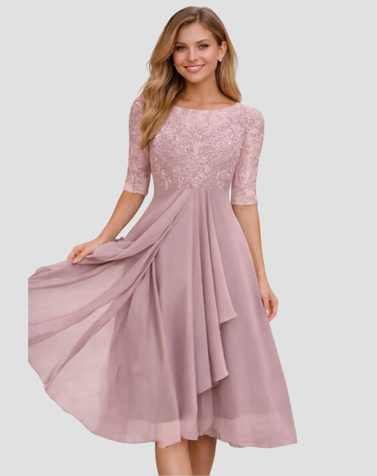 Women's Lace Midi Party Dress