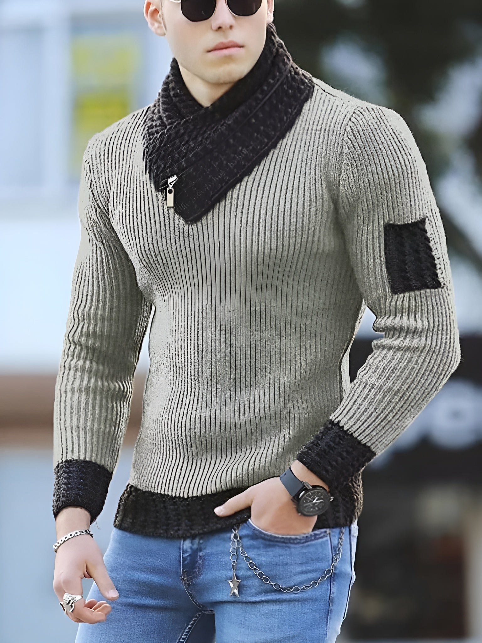 Men's Long Sleeve Knit Sweater