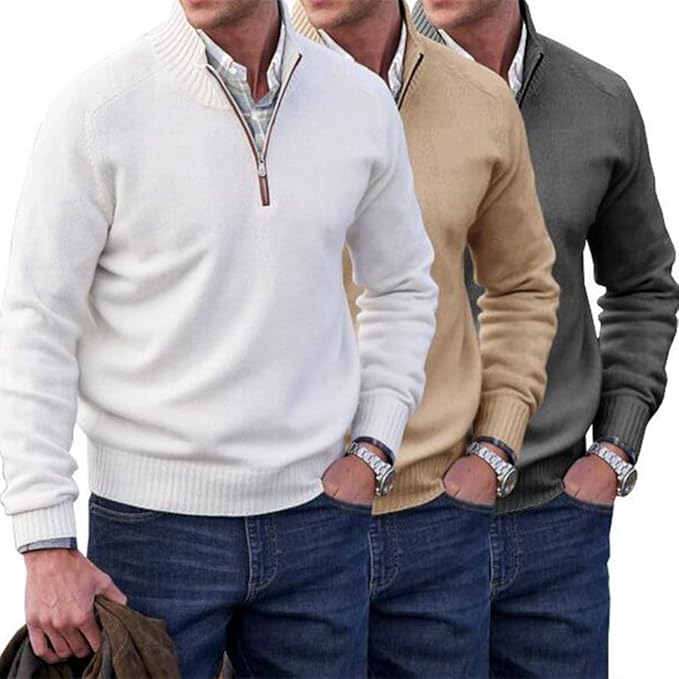 Men's Cashmere Zip Sweater