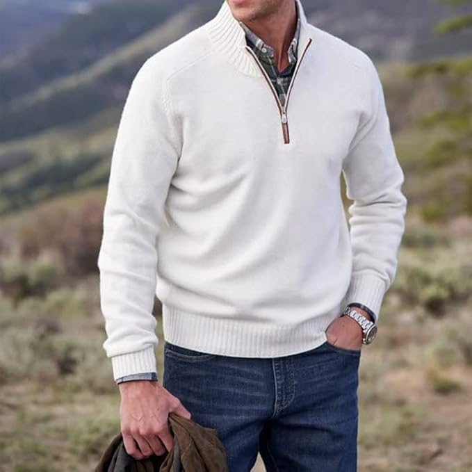 Men's Cashmere Zip Sweater