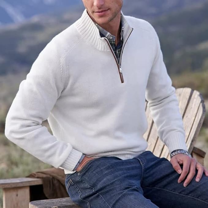 Men's Cashmere Zip Sweater