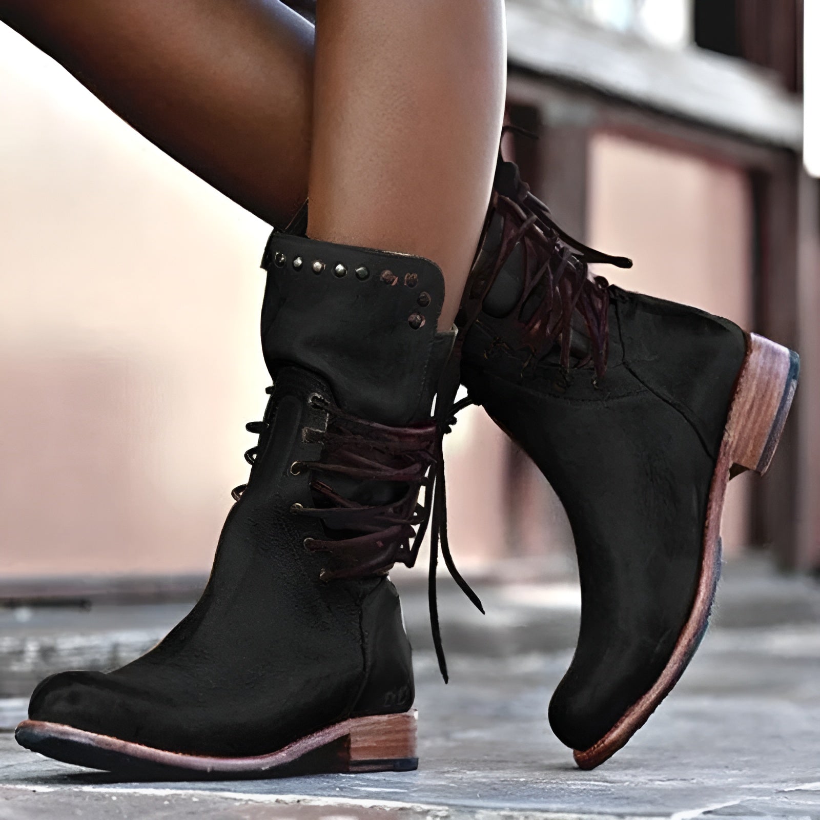 Women's Leather Lace-Up Ankle Boots