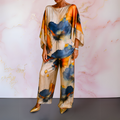 Two-Piece Set – Navy & Orange