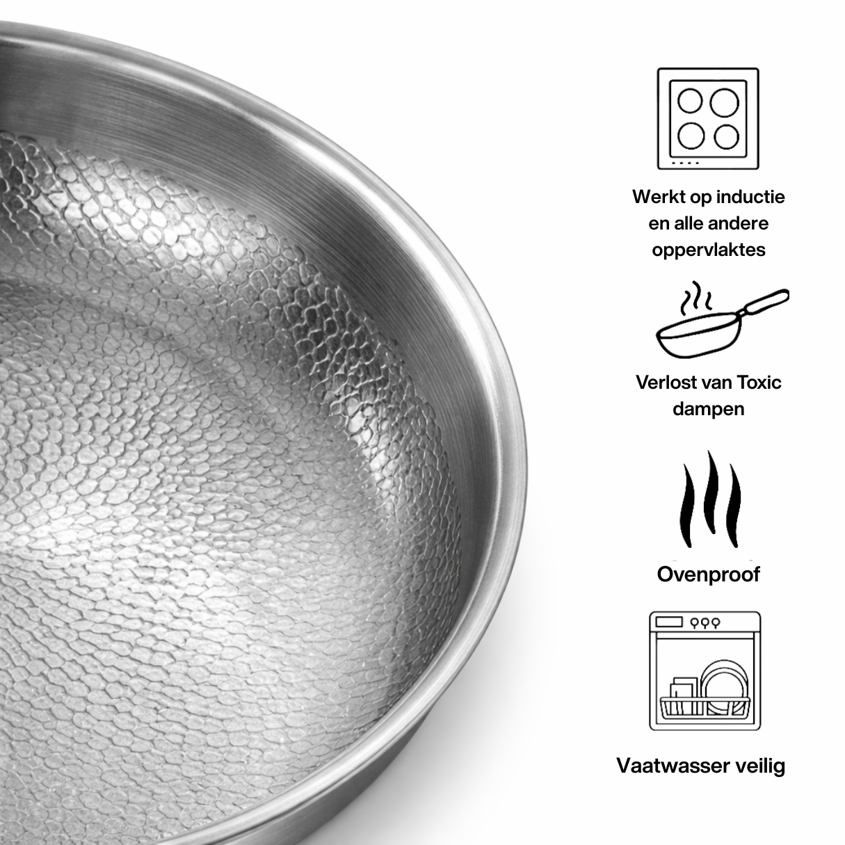 Titanium Hammered Stainless Steel Cookware Set