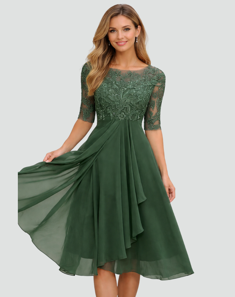 Women's Lace Midi Party Dress
