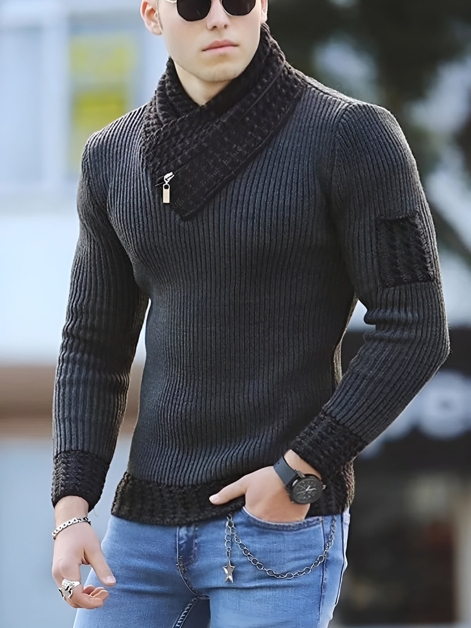 Men's Long Sleeve Knit Sweater