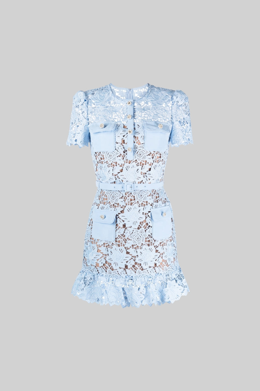 Women's Embroidered Floral Dress – Blue