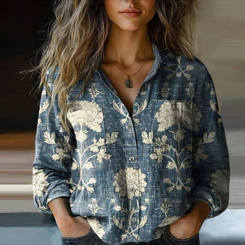 Women's Vintage Print Blouse