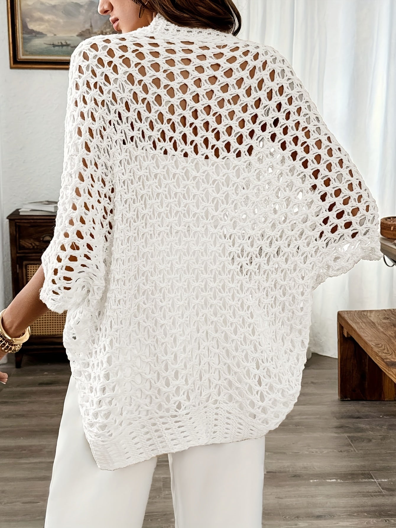 Women's Boho Knit Batwing Cardigan