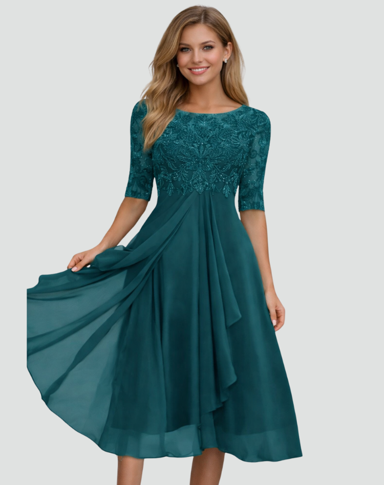 Women's Lace Midi Party Dress