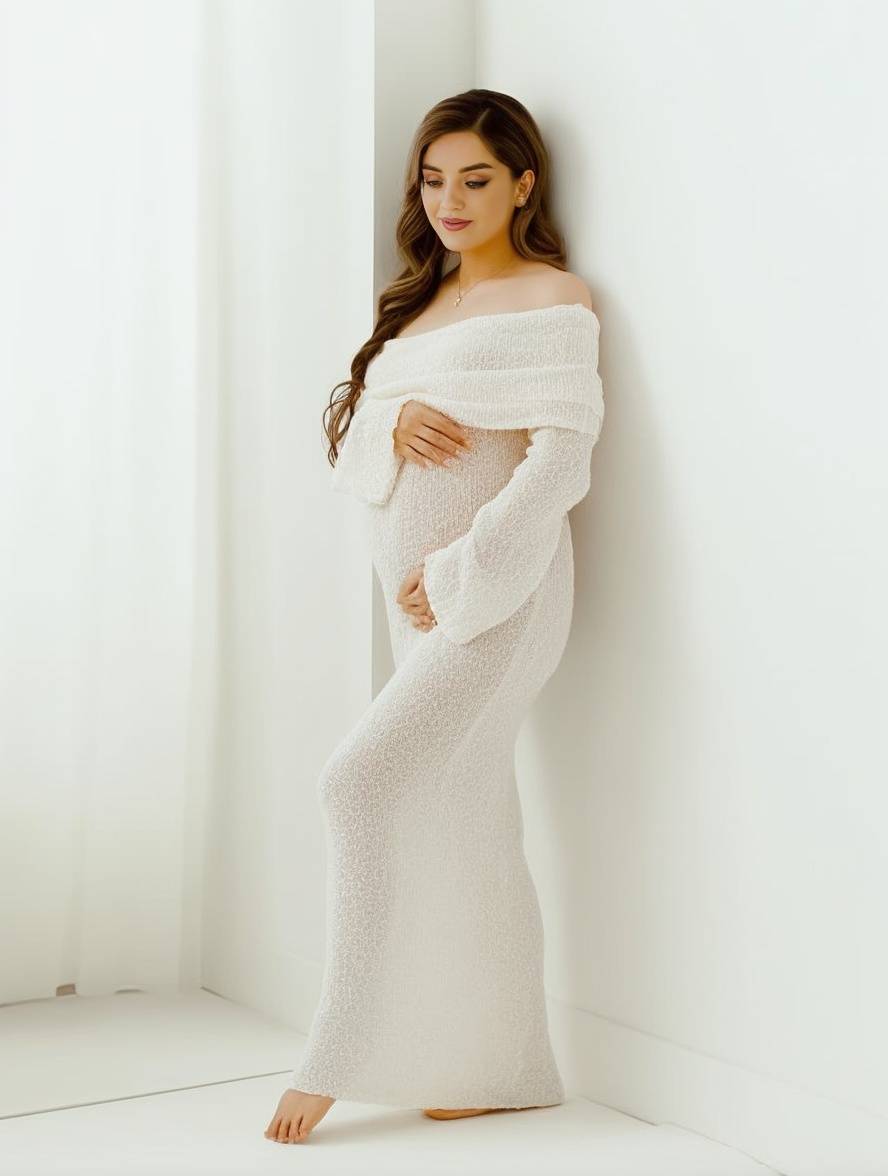 Women's Maternity Off-Shoulder Dress