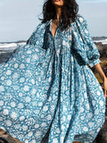 Floral V-Neck Midi Dress