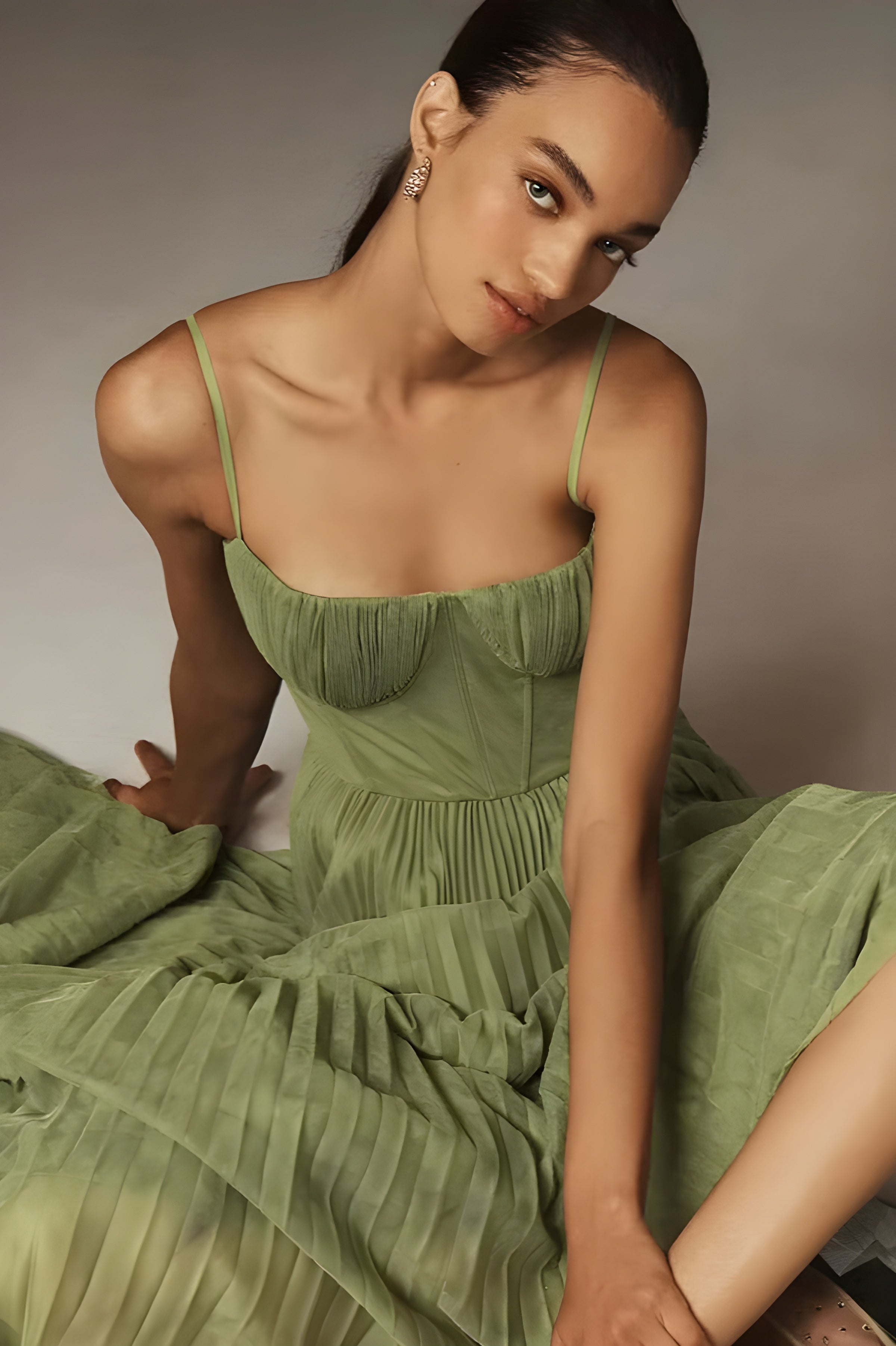 Women's Bustier Tulle Midi Dress