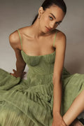 Women's Bustier Tulle Midi Dress