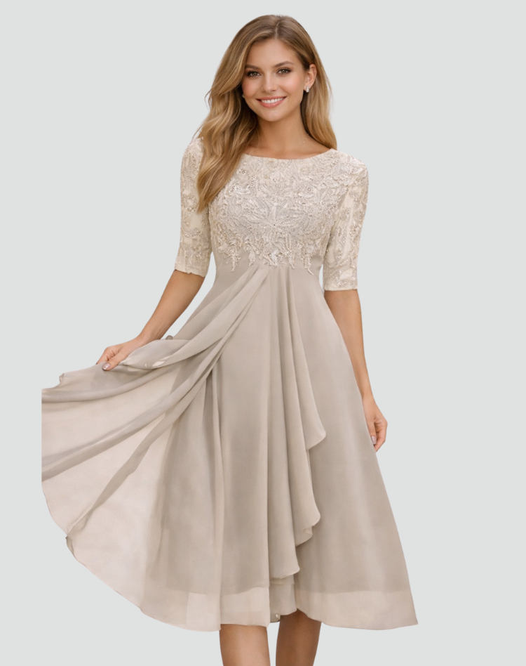Women's Lace Midi Party Dress