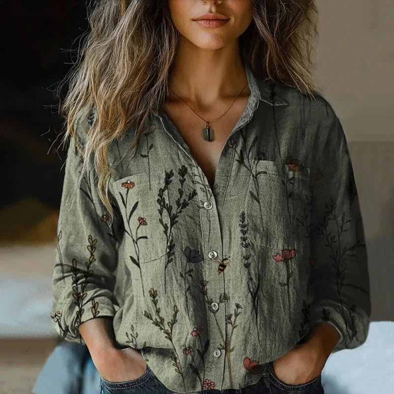 Women's Vintage Print Blouse