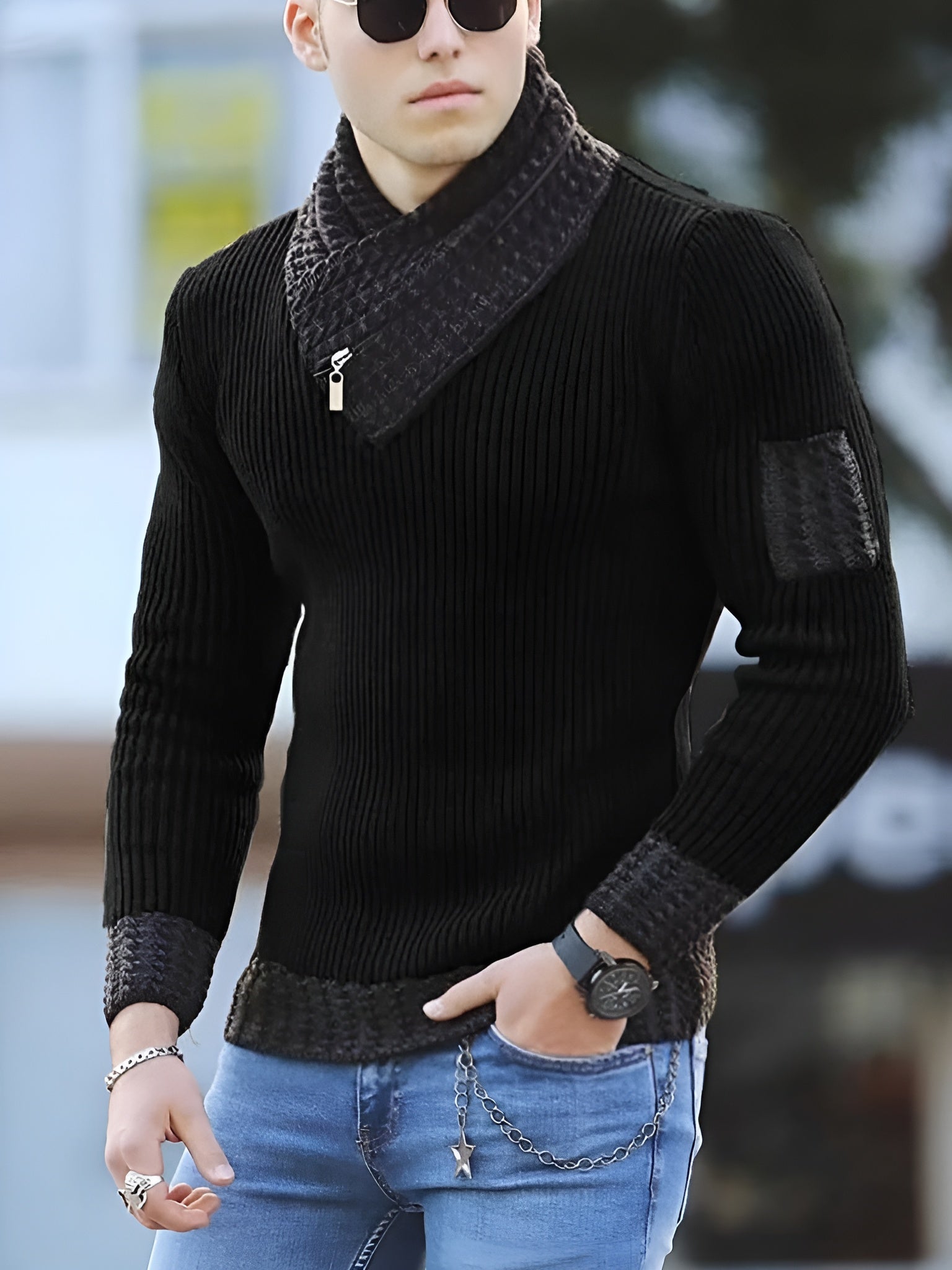 Men's Long Sleeve Knit Sweater