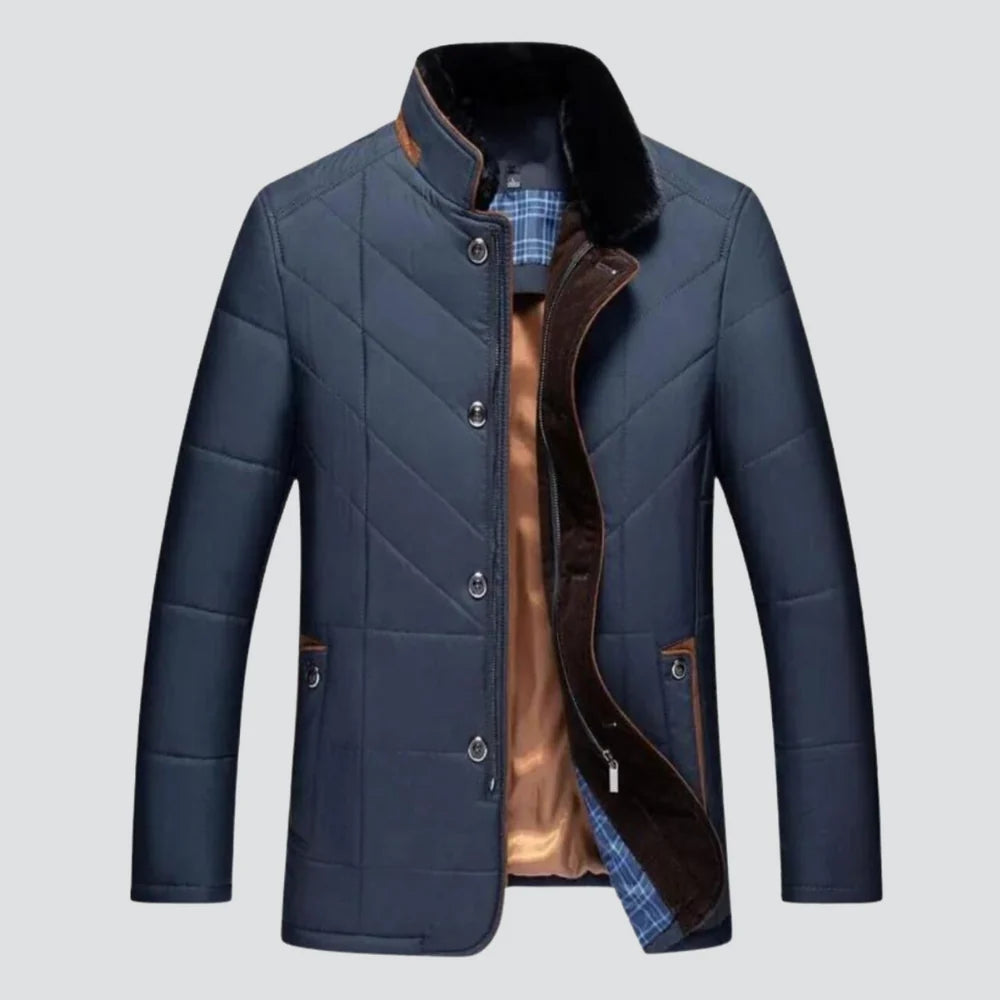 Men's Winter Coat with Stand Collar