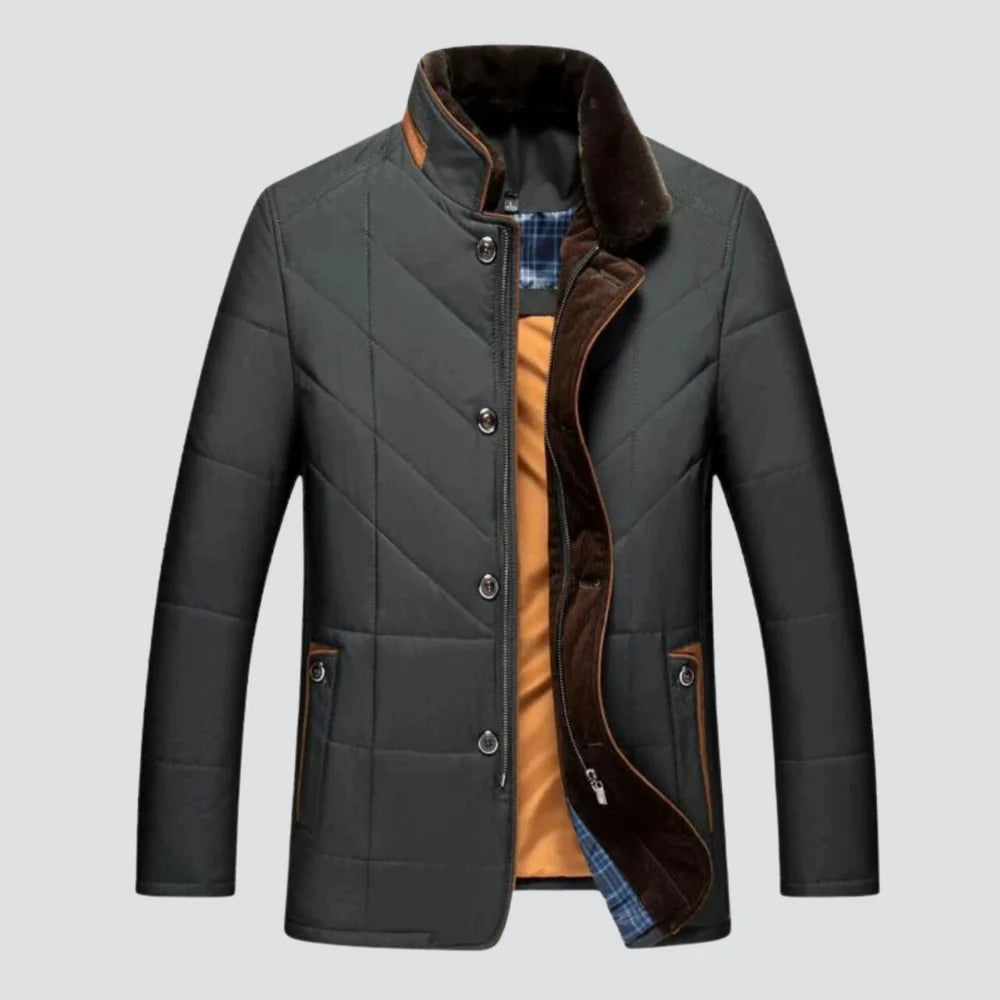 Men's Winter Coat with Stand Collar