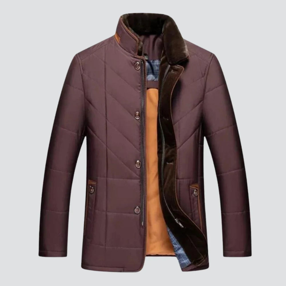 Men's Winter Coat with Stand Collar
