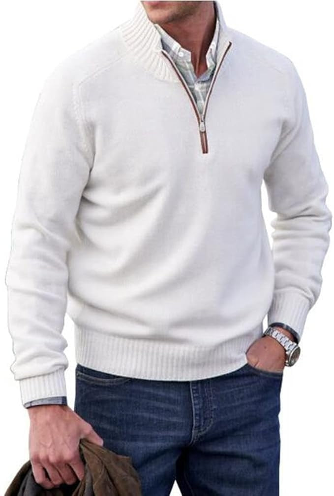 Men's Cashmere Zip Sweater