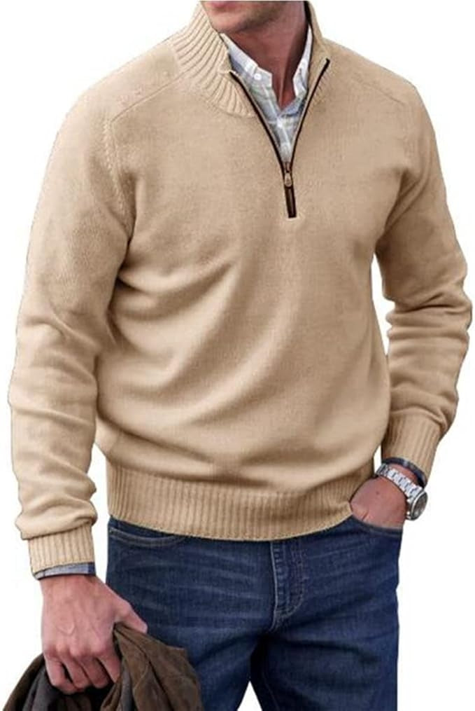 Men's Cashmere Zip Sweater