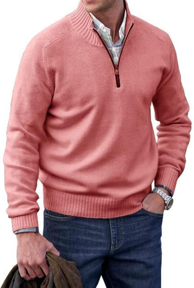 Men's Cashmere Zip Sweater