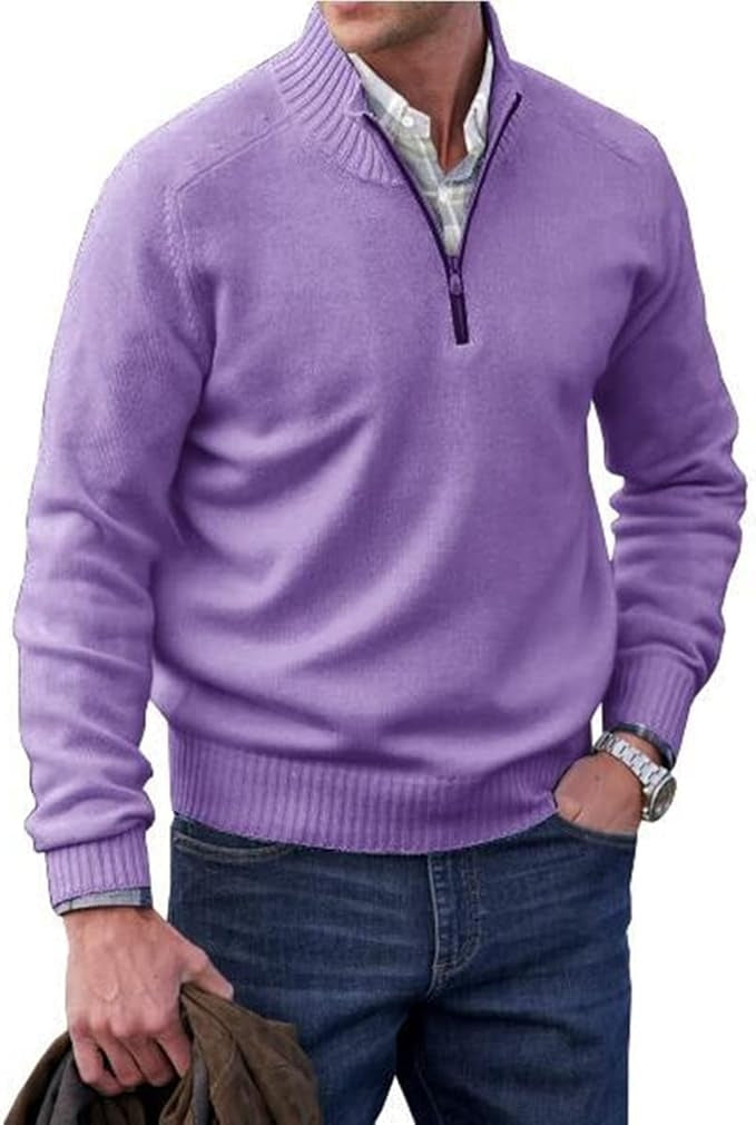 Men's Cashmere Zip Sweater