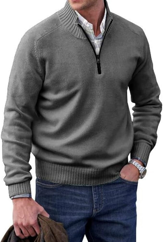 Men's Cashmere Zip Sweater