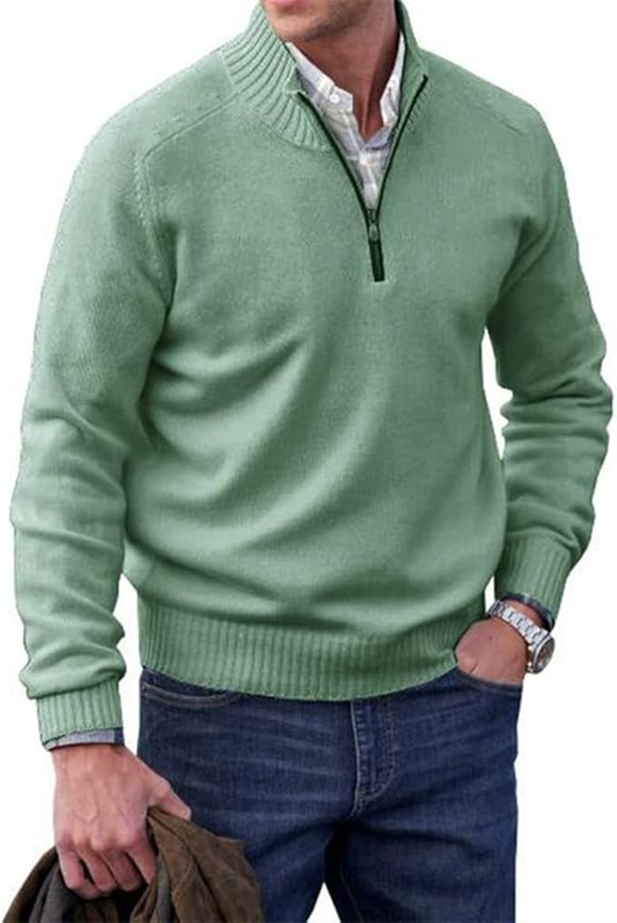 Men's Cashmere Zip Sweater