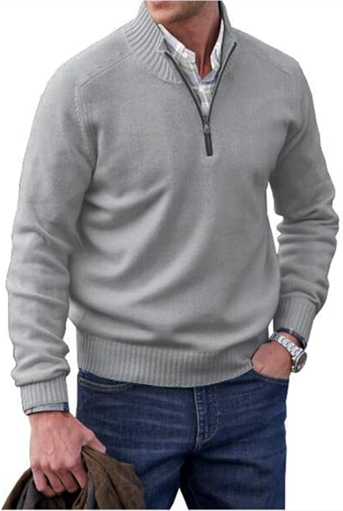 Men's Cashmere Zip Sweater