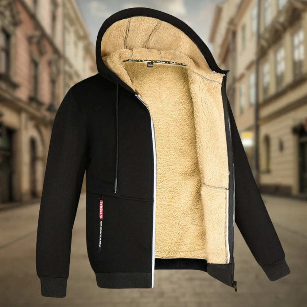 Men's Fleece-Lined Hoodie Jacket
