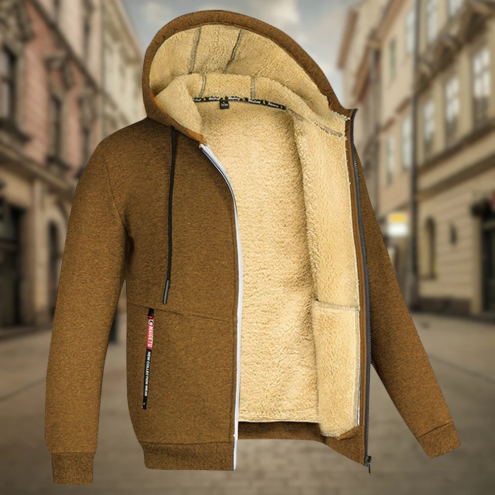 Men's Fleece-Lined Hoodie Jacket