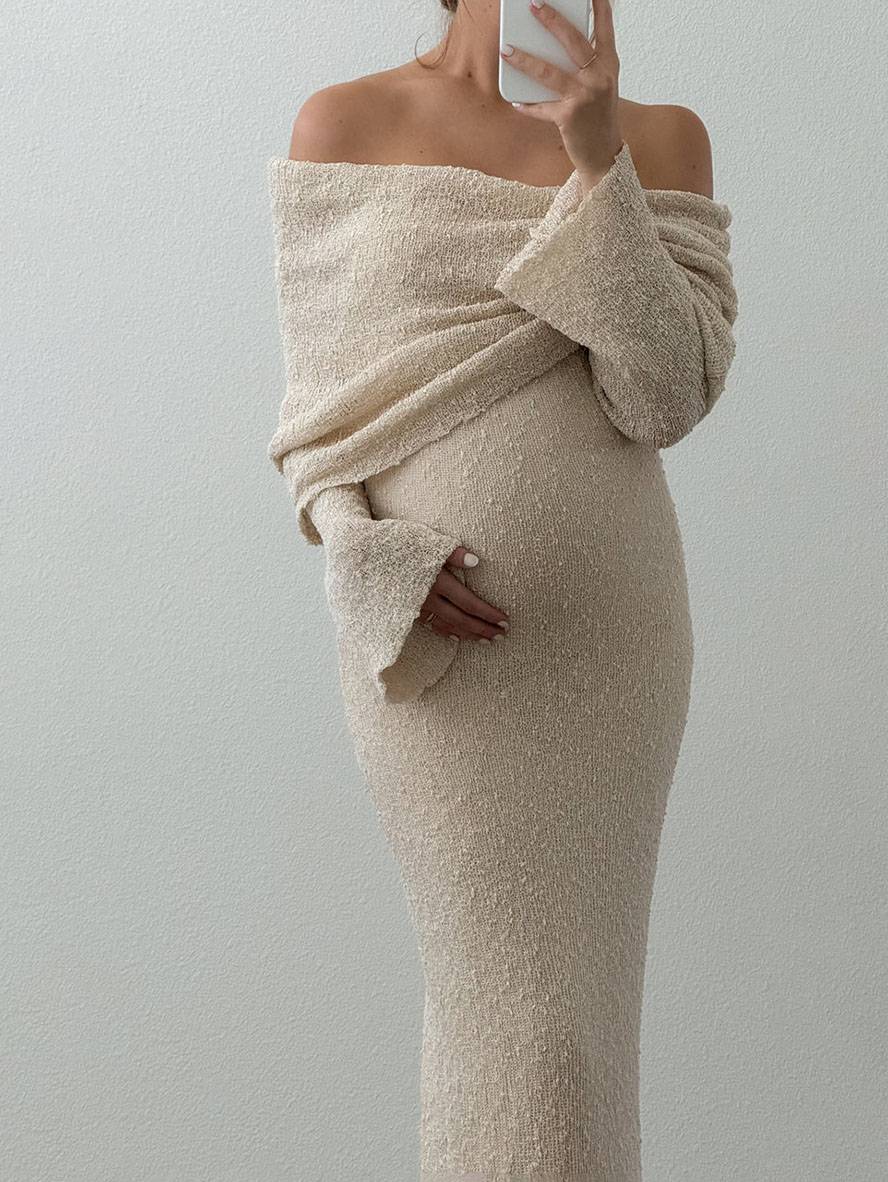 Women's Maternity Off-Shoulder Dress