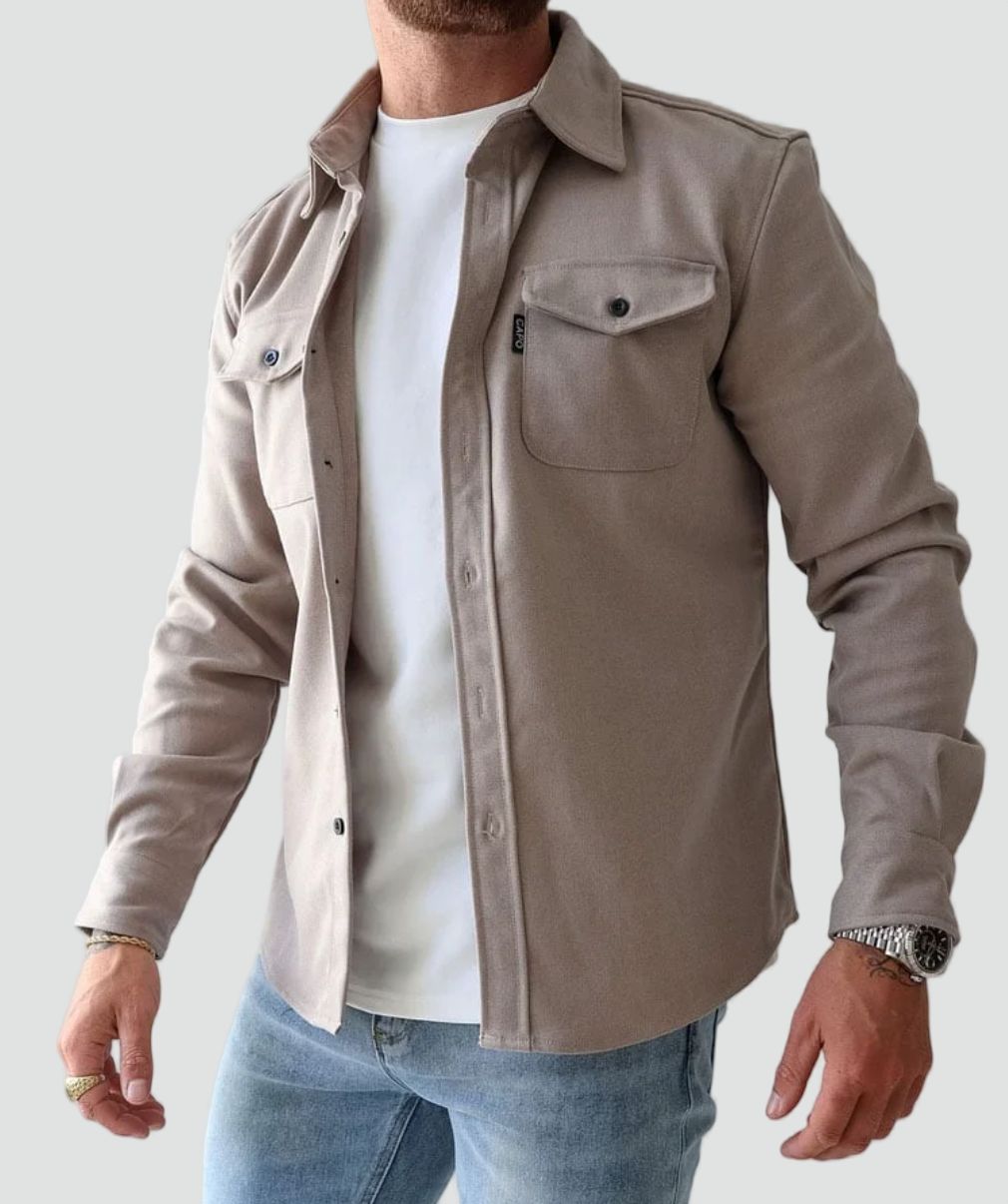 Men's Shirt Jacket with Chest Pockets
