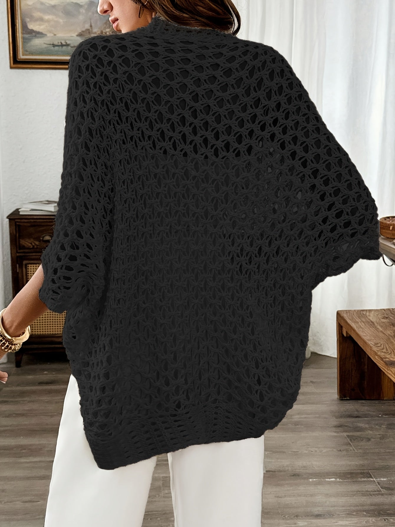 Women's Boho Knit Batwing Cardigan