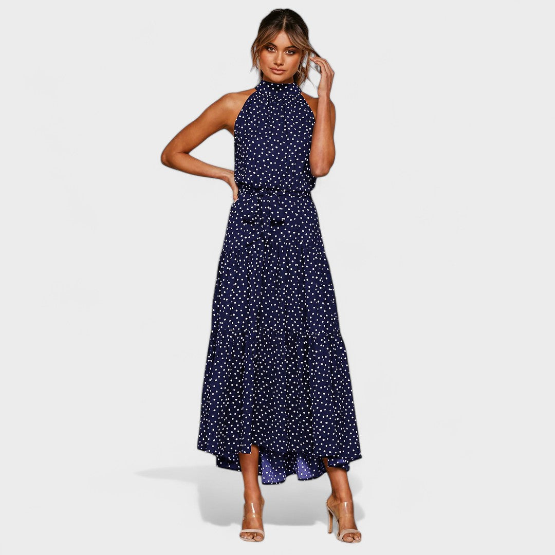 Women's Polka Dot Maxi Dress – Print