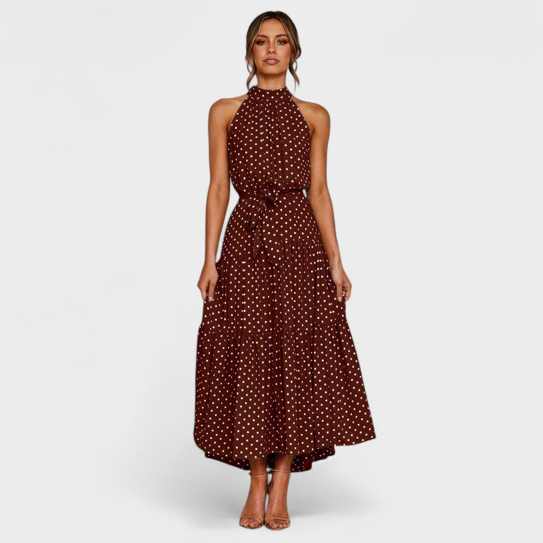 Women's Polka Dot Maxi Dress – Print