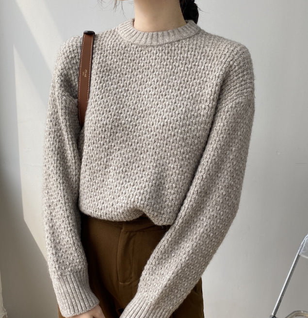 Oversized Knit Sweater – Khaki