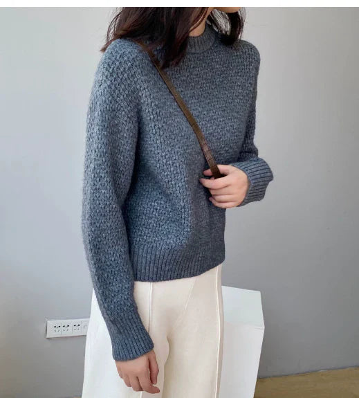 Oversized Knit Sweater – Blue