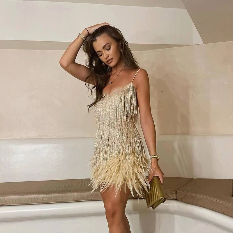 Women's Élora Luxury Feather Mini Dress