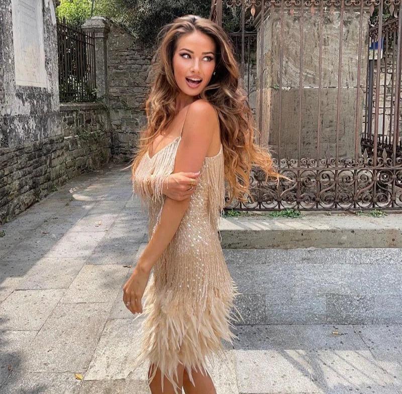Women's Élora Luxury Feather Mini Dress