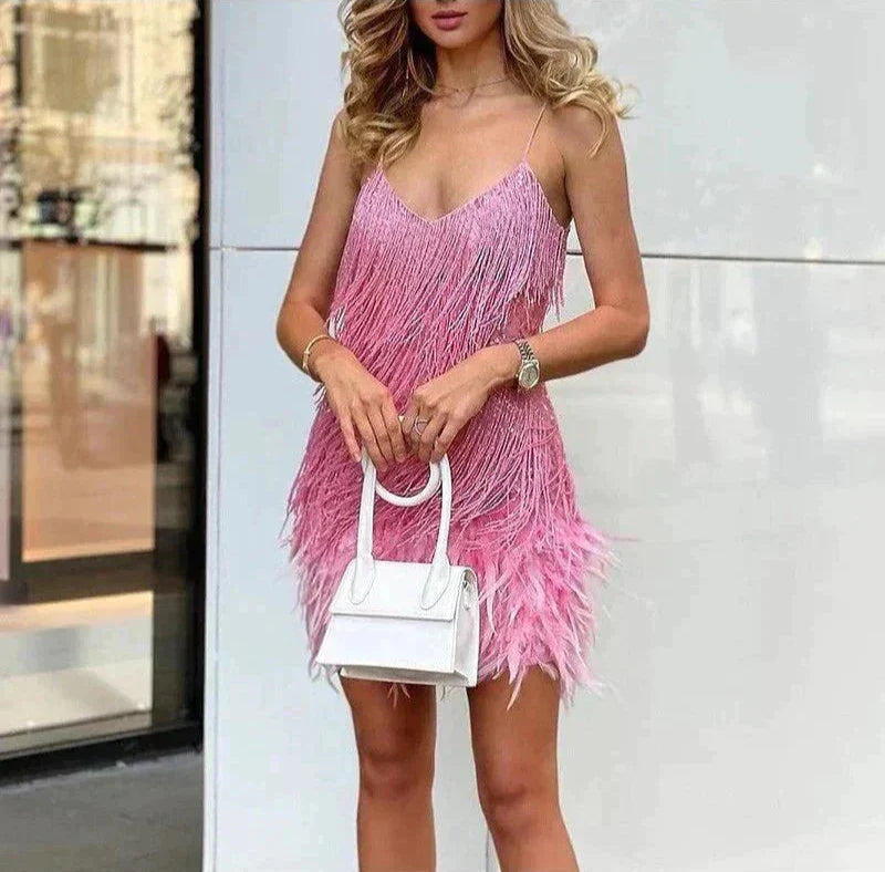 Women's Élora Luxury Feather Mini Dress