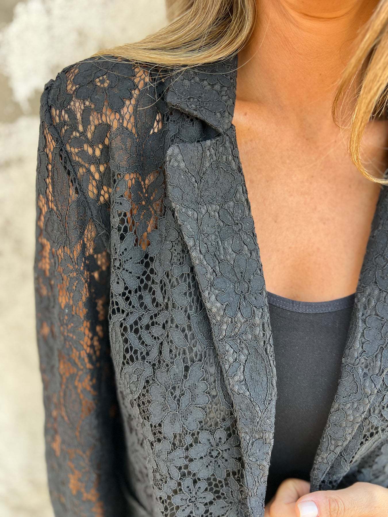 Lace Blazer – Black