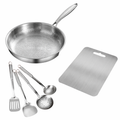 Titanium Frying Pan Set with Utensils & Cutting Board