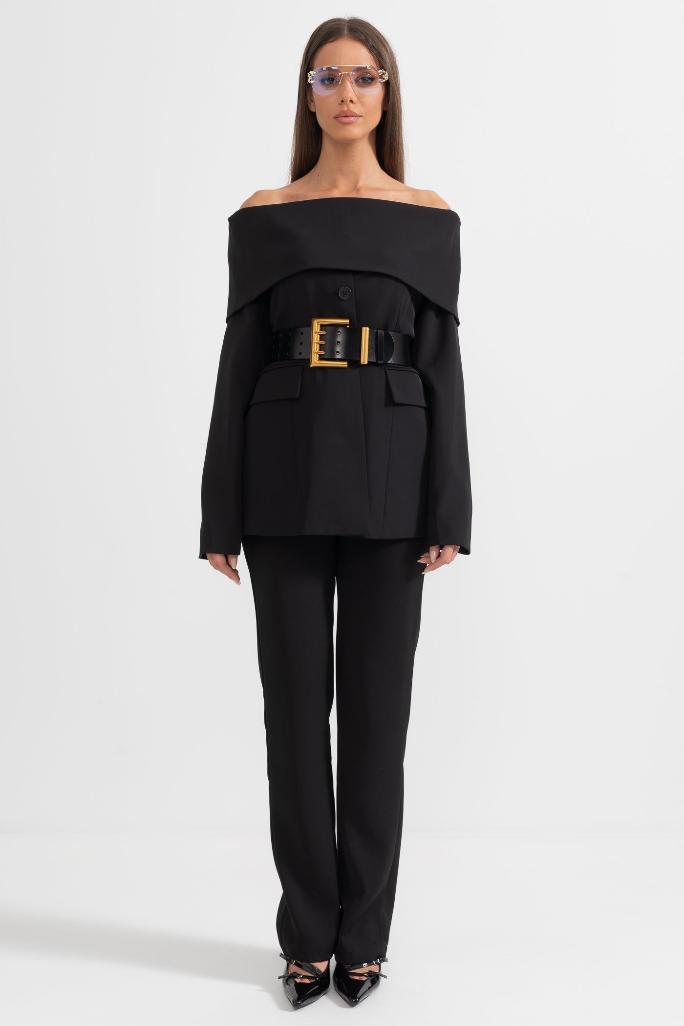 Women's Cut-Out Shoulder Jacket – Black