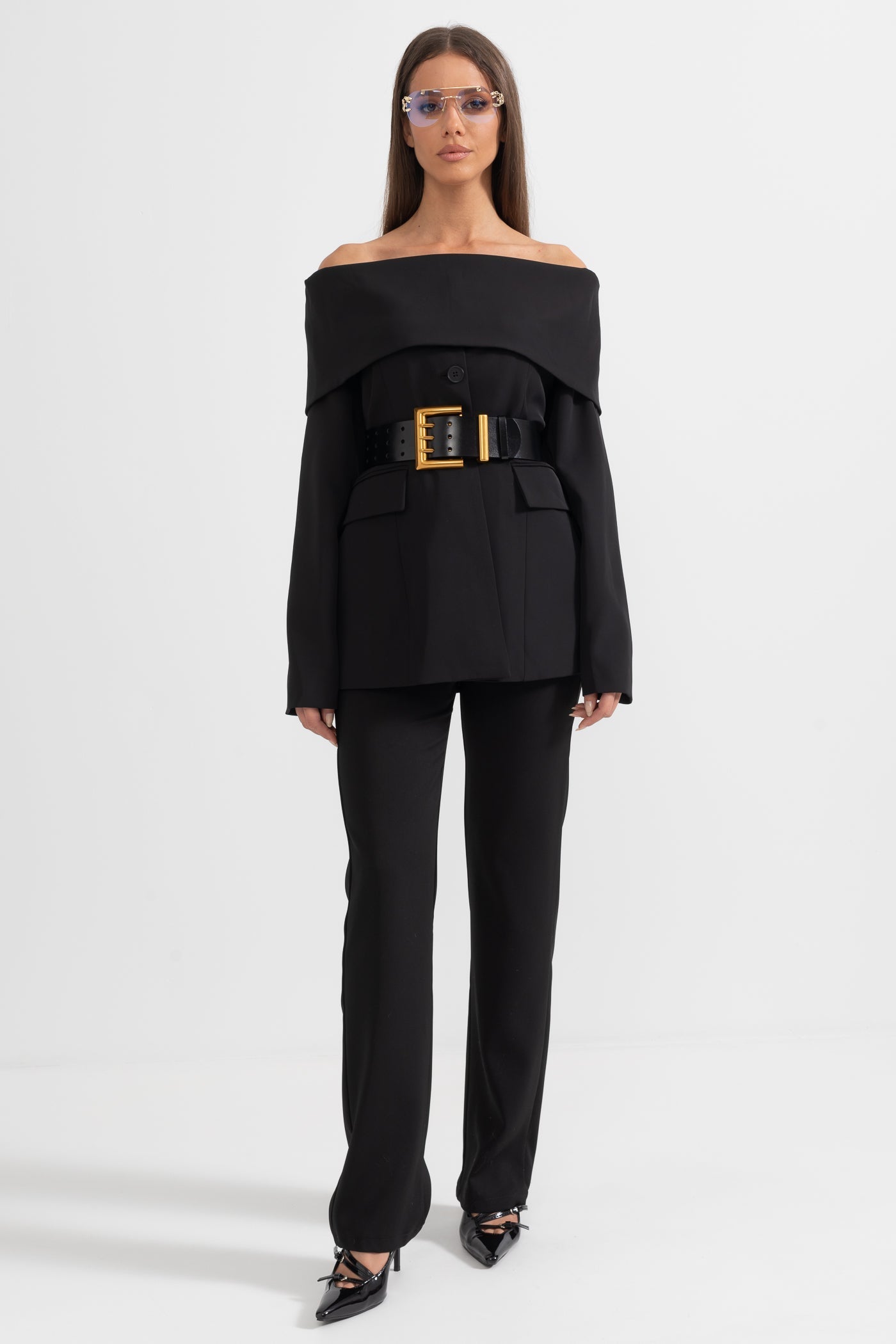 Women's Cut-Out Shoulder Jacket – Black