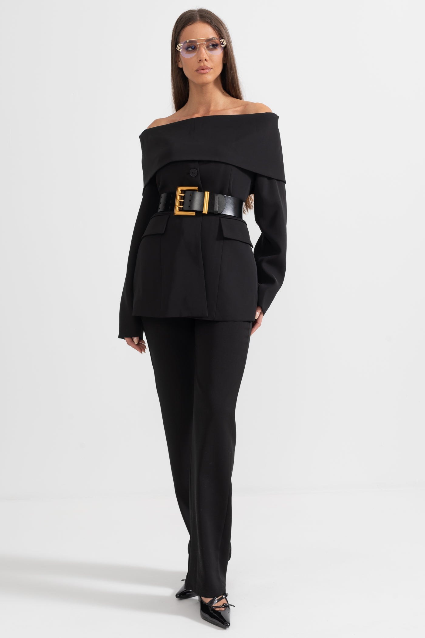 Women's Cut-Out Shoulder Jacket – Black