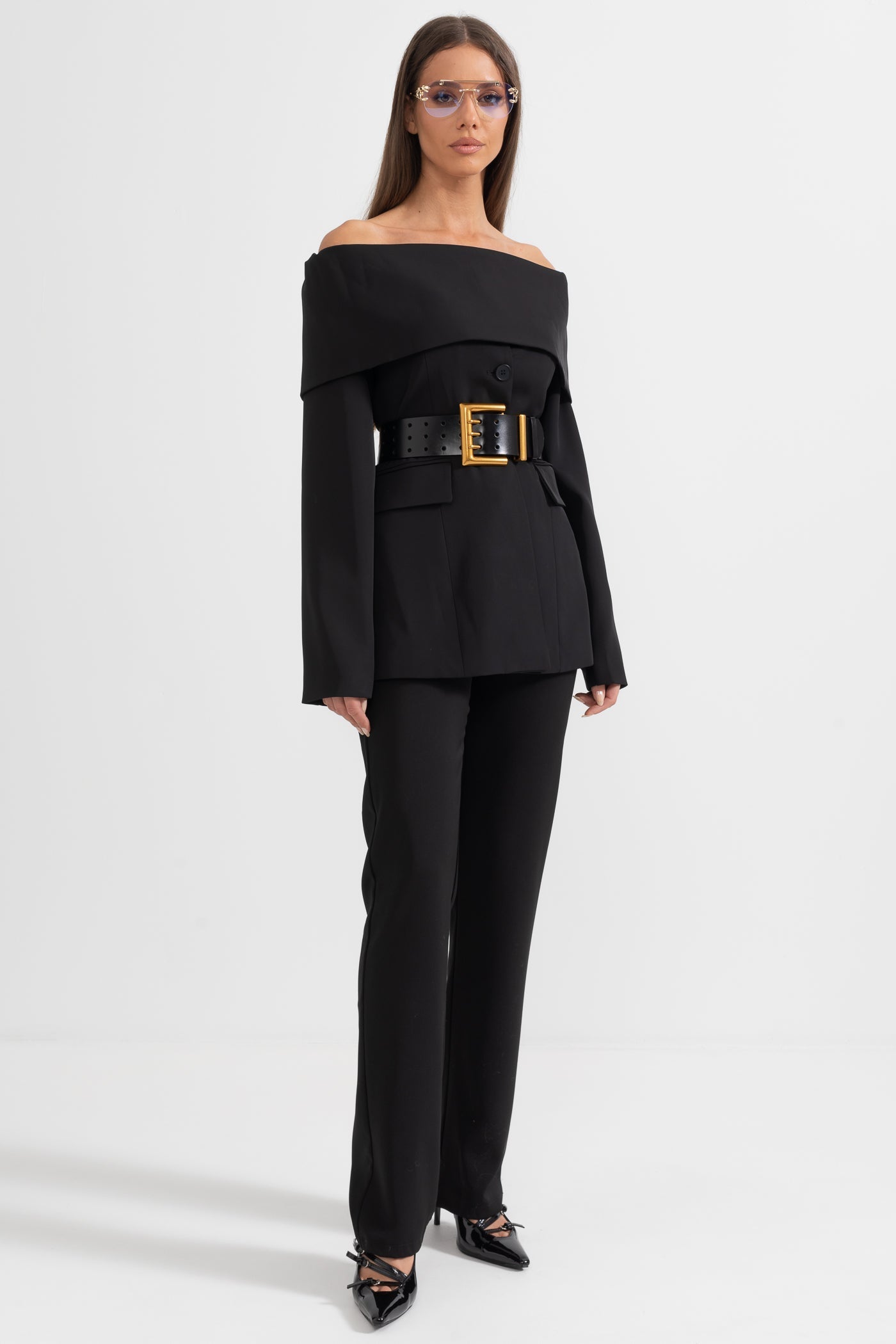 Women's Cut-Out Shoulder Jacket – Black
